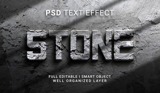 PSD texteffekt im stein-3d-stil