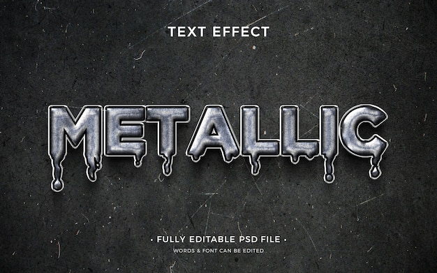 Texteffekt mit metallischen Tropfen