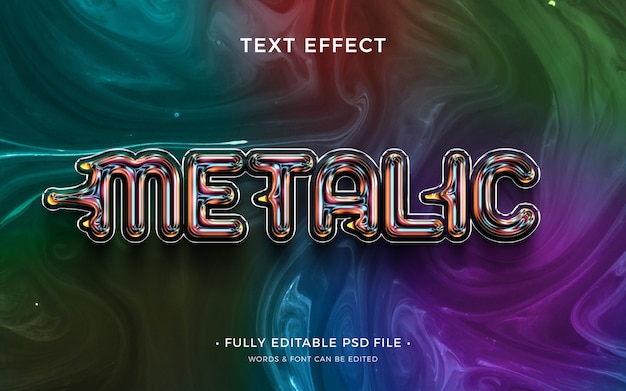 Texteffekt mit metallischen Tropfen