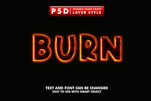 Texteffekt premium psd brennen