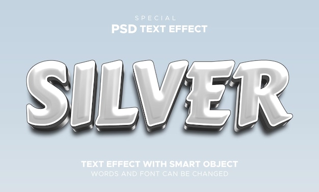 Texteffekt Silber Smart-Objekt editierbar