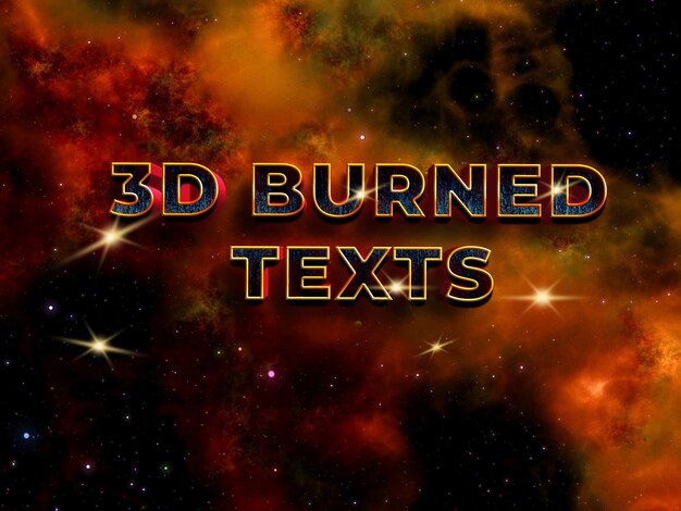 PSD textes brûlés en 3d