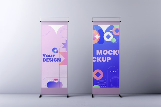 PSD textilbanner-modell