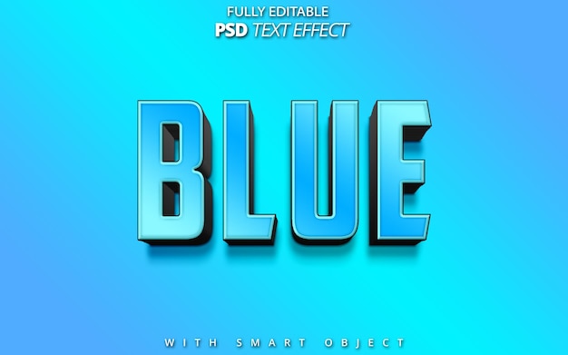 PSD texto 3d azul psd