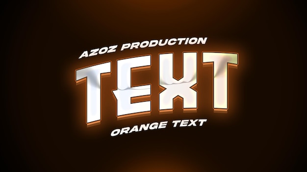 PSD texto en 3d de color naranja