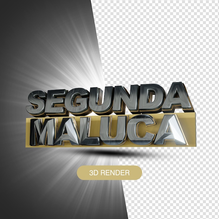 PSD texto 3d de letras - segunda-feira louca em português brasil
