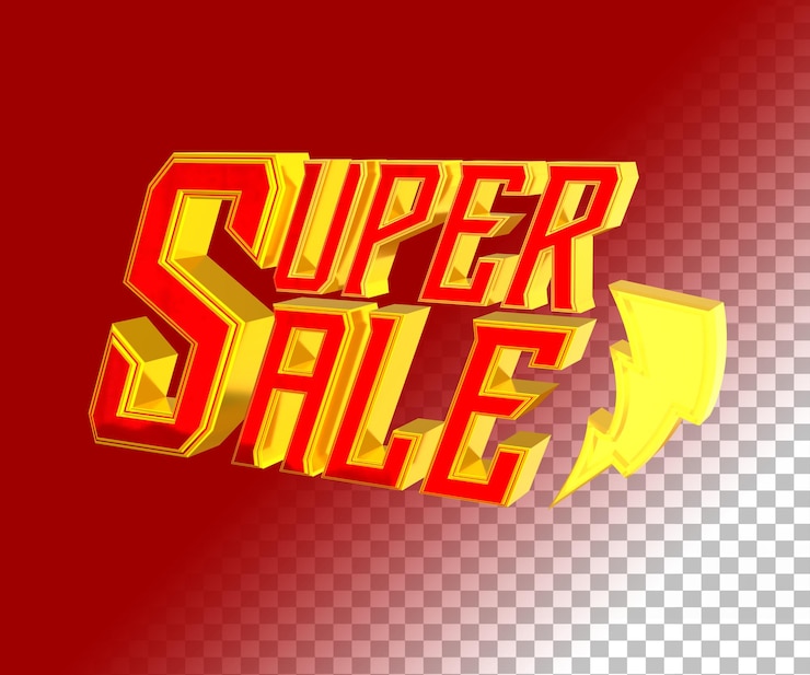 PSD texto 3d de venda em flash