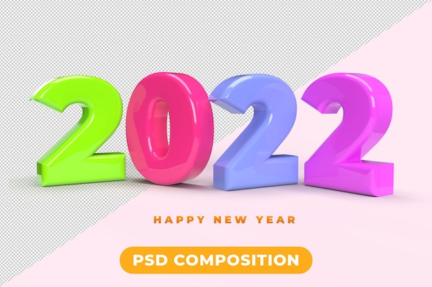 Texto 3d feliz ano novo 2022