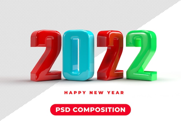 Texto 3d feliz ano novo 2022