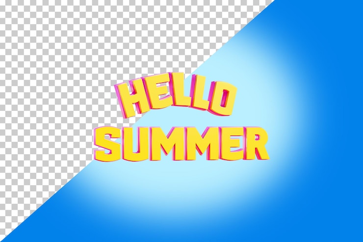 PSD texto 3d hola renderizado de verano