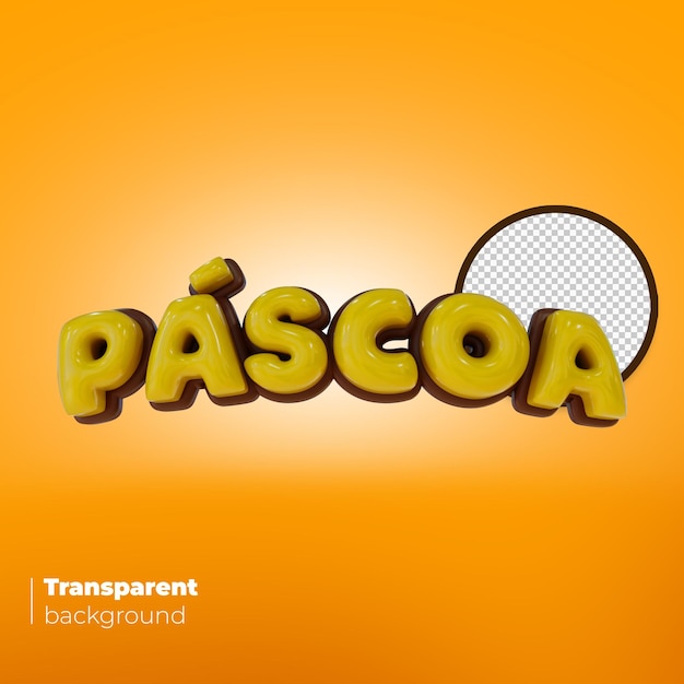 PSD texto en 3d: logotipo de pascua en 3d para la composición