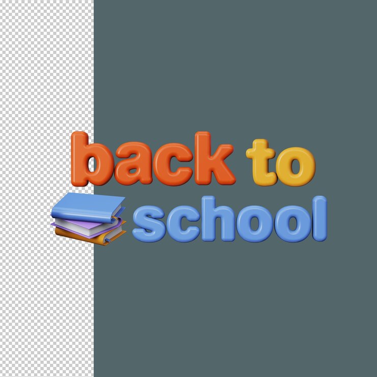 PSD texto en 3d de regreso a la escuela