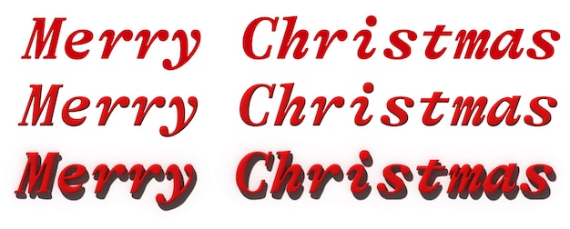 Texto 3D rojo Feliz Navidad con y sin sombra Perfecto para diseños festivos tarjetas de vacaciones y