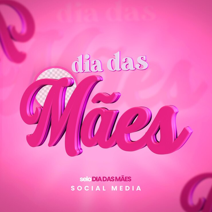 PSD texto 3d rosa del día de la madre