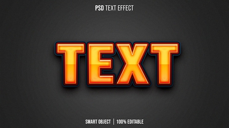 PSD texto en 3d totalmente editable tipografía de efectos de texto