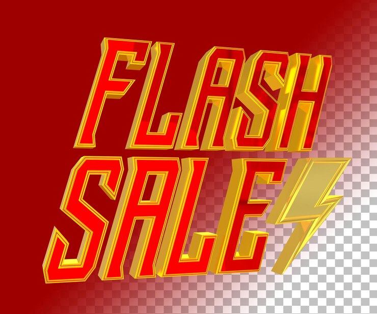 PSD texto 3d de venta flash