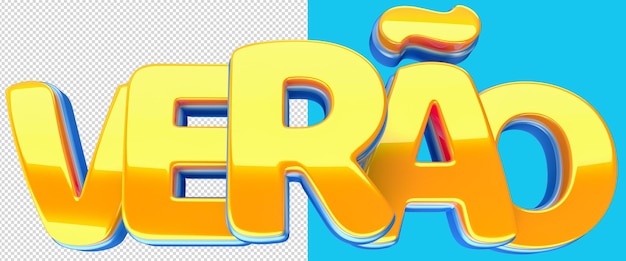 PSD texto 3d de verano