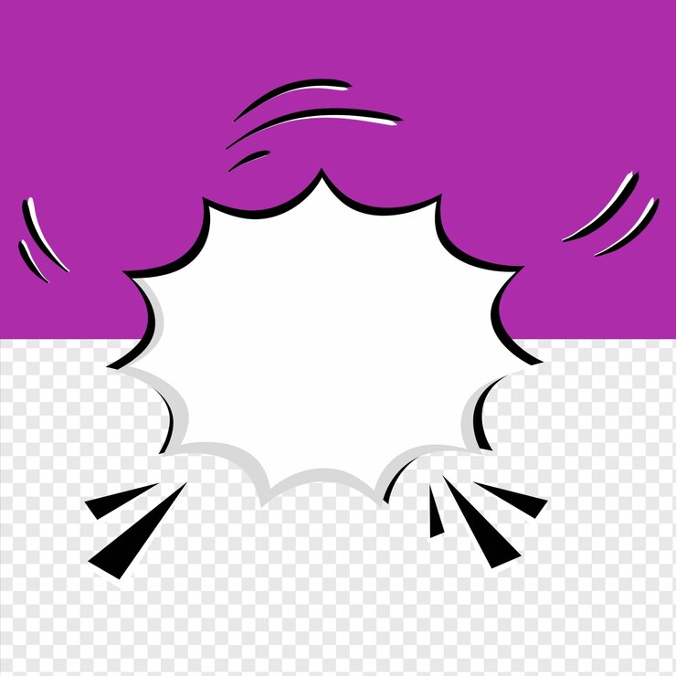 PSD texto de burbuja cómica elemento de dibujos animados plantilla de diseño en blanco archivo psd fondo transparente