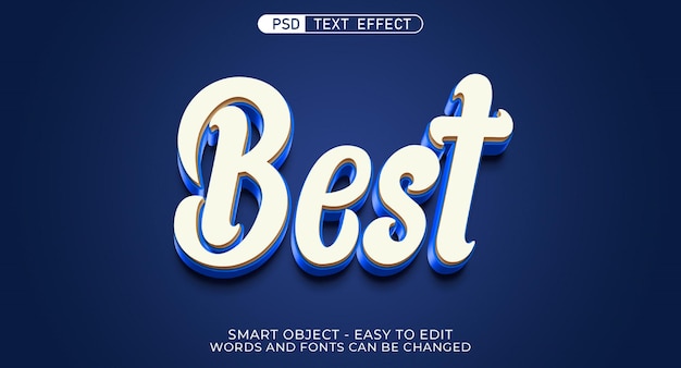 Texto criativo melhor efeito de texto editável estilo 3d