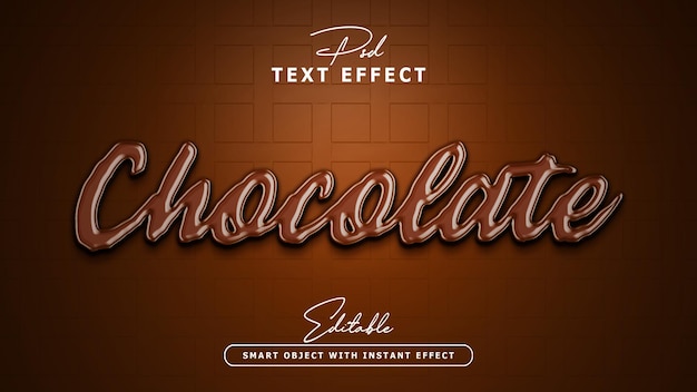 Texto de chocolate com fundo de chocolate