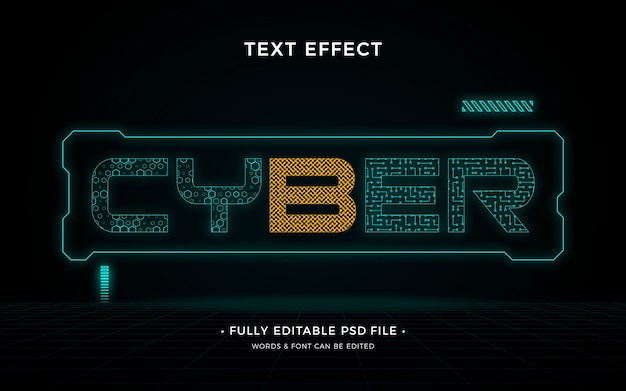 Texto de ciberestilo com fundo escuro