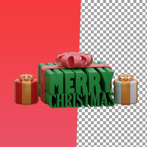 PSD texto de feliz natal isolado renderização 3d em segundo plano branco