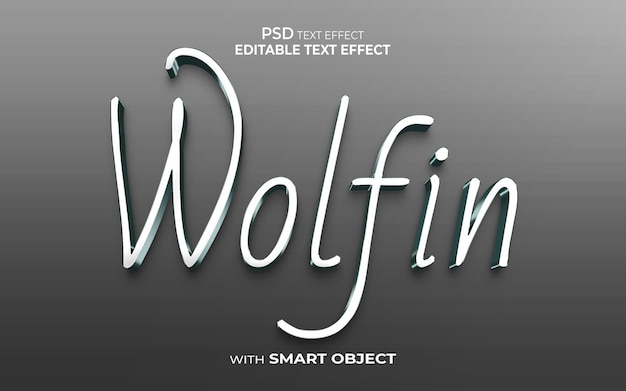 Texto de maquete de efeito de texto wolfin
