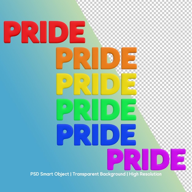 Texto de orgulho com as cores do arco-íris