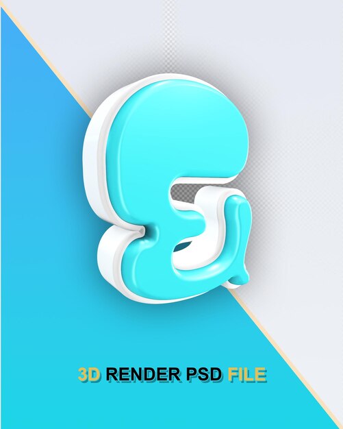 un texto de dibujos animados azul en 3D