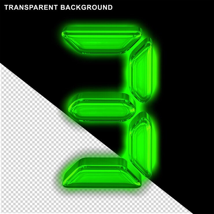 PSD texto digital con brillo número 3