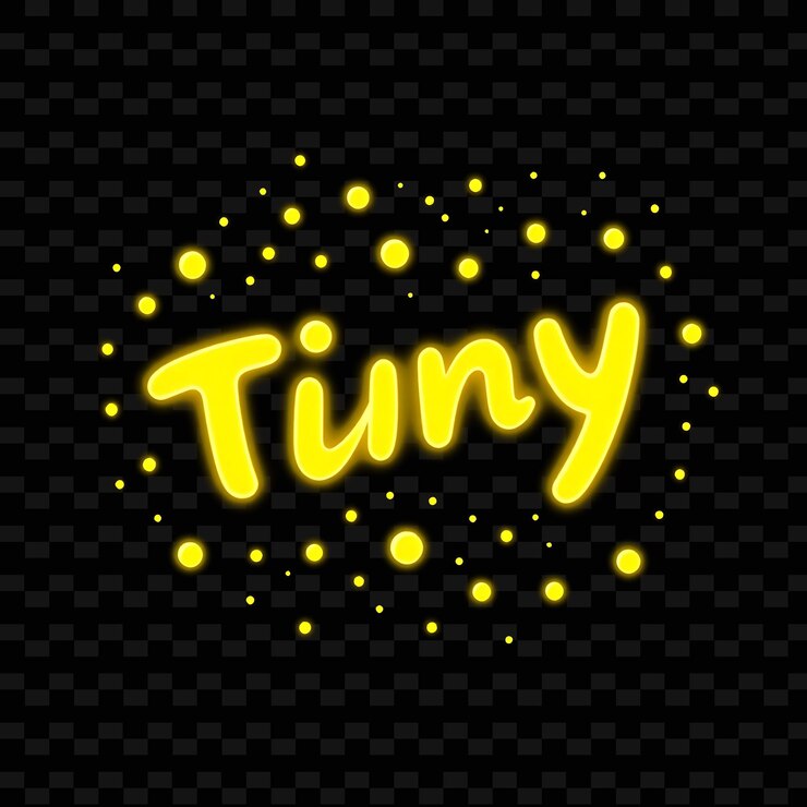 PSD texto diminuto brillante en amarillo neón rodeado de pequeñas mordeduras brillantes diseño tipográfico delicioso de neón