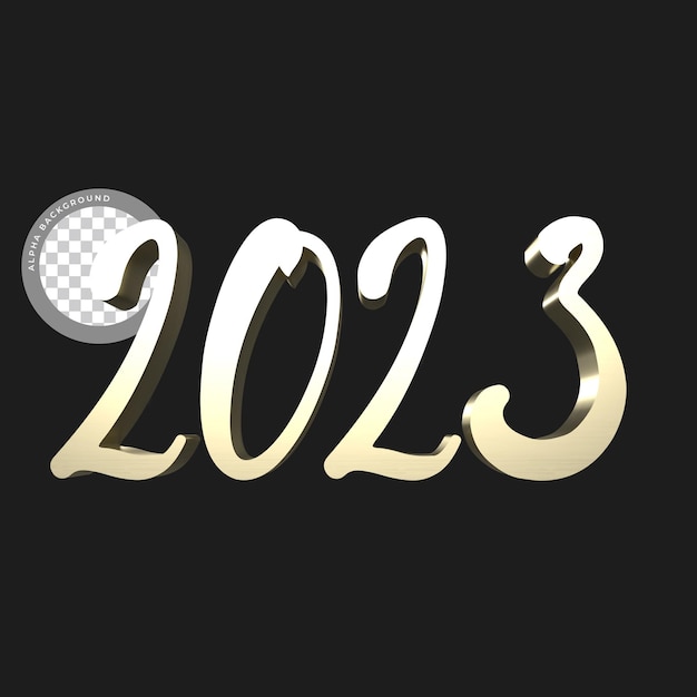 Texto do ano 3d 2023. Texto isolado.