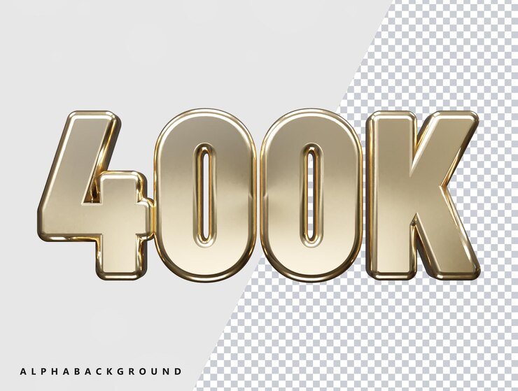PSD un texto dorado con las letras 4k