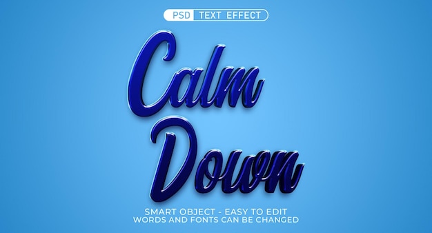 PSD texto editable calma efecto de estilo 3d