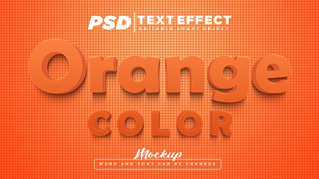 PSD texto editable de efecto de texto de color naranja