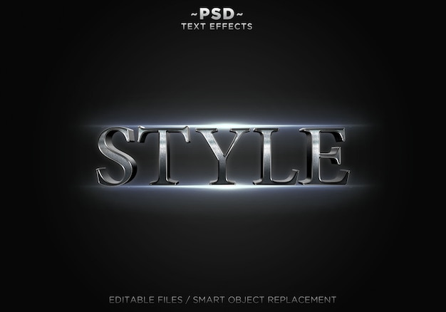Texto editable de efectos de estilo realista 3D