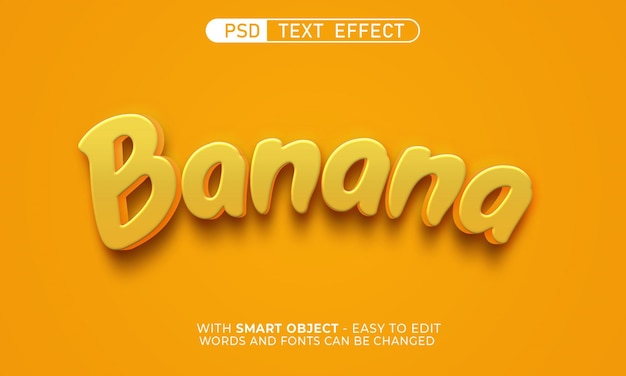 Texto editable estilo banana con efecto 3d