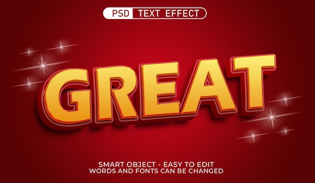 Texto editable excelente con estilo de texto en 3d