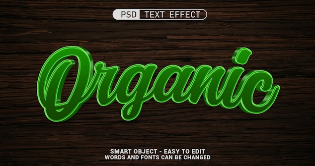 Texto editável orgânico com efeito de estilo 3d