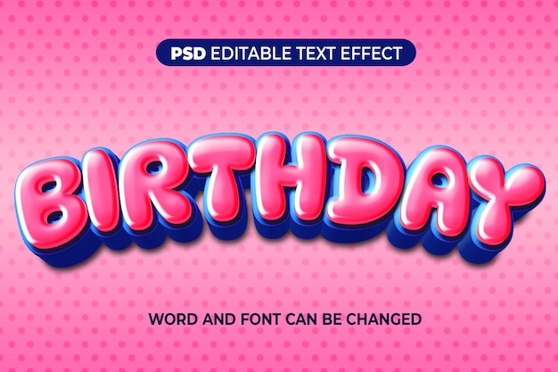 Texto Efecto Cumpleaños Rosa Azul