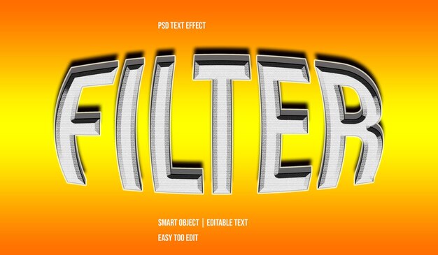 Texto de efecto de filtro editable