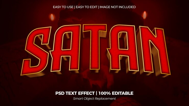 PSD texto efecto satanas