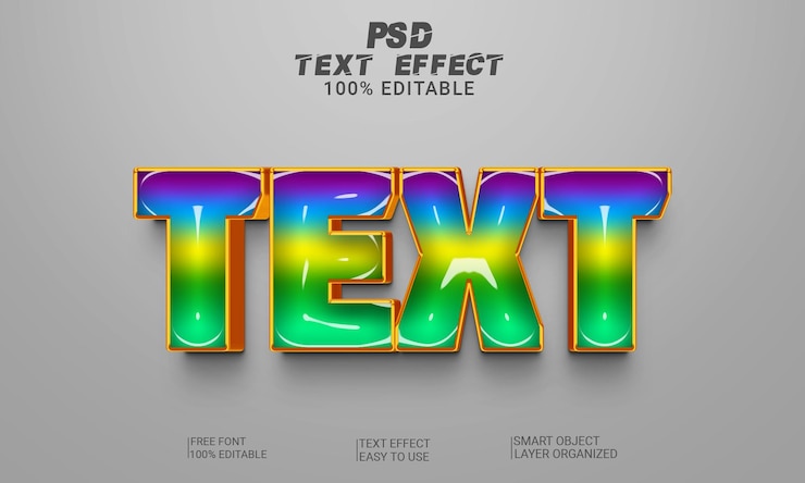 PSD texto de efecto de texto 3d estilo de texto editable completo archivo psd