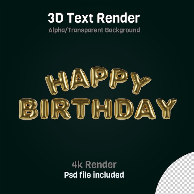 Texto de feliz cumpleaños 3D