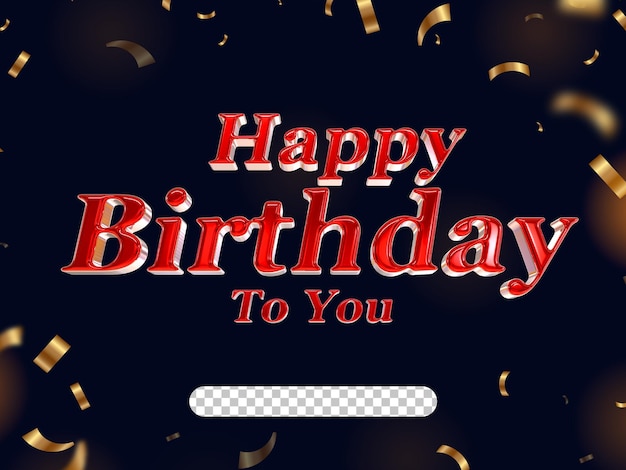 Texto de feliz cumpleaños Estilos de renderizado 3D
