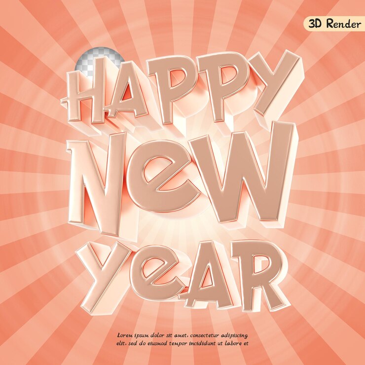 PSD texto de fondo vectorial feliz día de fiesta saludo número celebración 2024 tarjeta de cartel 3d des