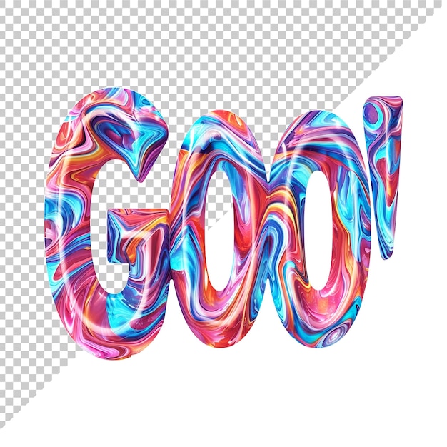 PSD texto go 3d com fundo transparente