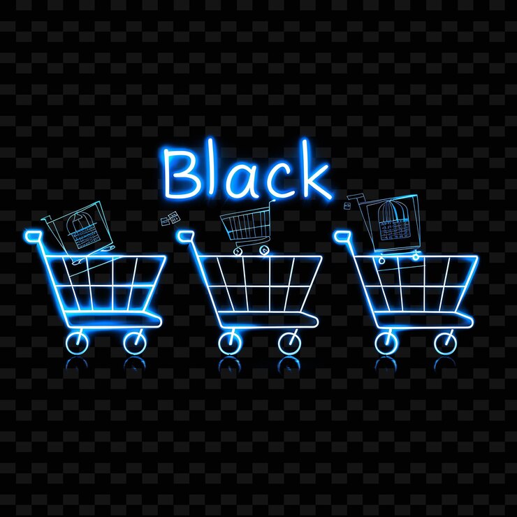 PSD texto iluminado del viernes negro con neón de color azul oscuro glis png y2k inspirado decorativo