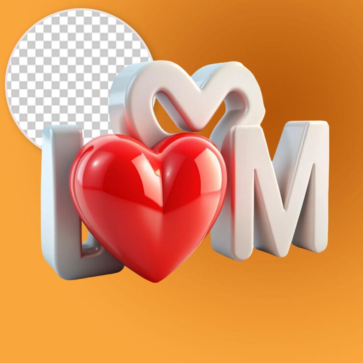 PSD texto de mamá en 3d y le encanta la forma