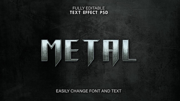 Texto de metal grunge psd